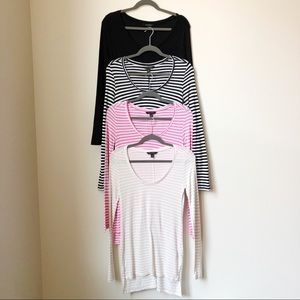 Banana Republic Long Sleeve Tee Lot of 4 Stripe XS